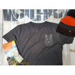 Bamboo Eco Wolfride Lines Logo black or grey wolf print outdoor sports tee Bamboo Eco Wolfride Lines Logo black or grey wolf print outdoor sports tee