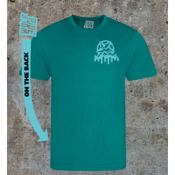 Wolfride logo - short sleeve technical light weight t-shirt flouro blue Wolfride logo - short sleeve technical light weight t-shirt flouro blue