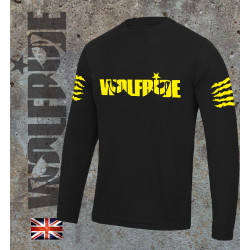 Long sleeve performance bike jersey / top with Wolfride logo Flouro Yellow Long sleeve performance bike jersey / top with Wolfride logo Flouro Yellow