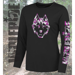 Womens long sleeve wolfride performance top mountain bike top - black Womens long sleeve wolfride performance top mountain bike top - black
